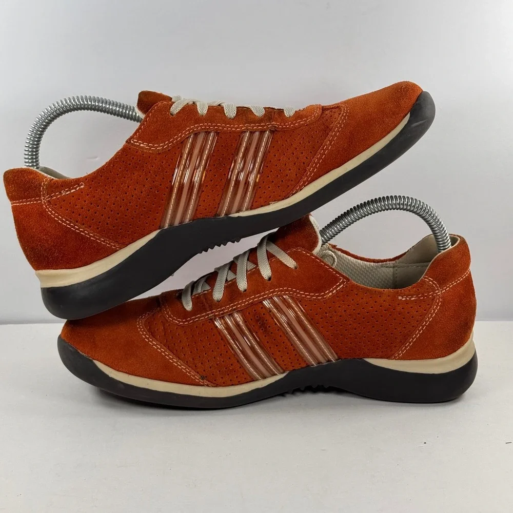 Skechers Somethin Else Vintage Rust Orange Suede Sneakers 35196 Women's 8.5 Y2K